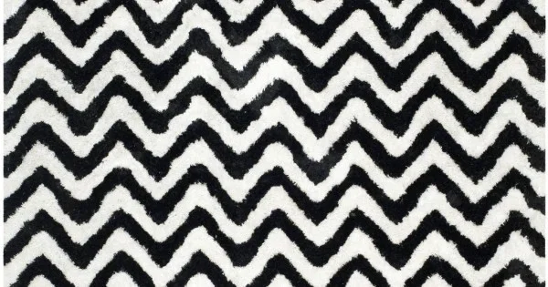 Safavieh Barcelona Shag BSG320 Ivory / Black 8′ X 10′ Rectangle Area Rug