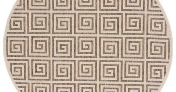 Safavieh Beach House BHS129 Beige / Cream 6′-7″ X 6′-7″ Round Area Rug