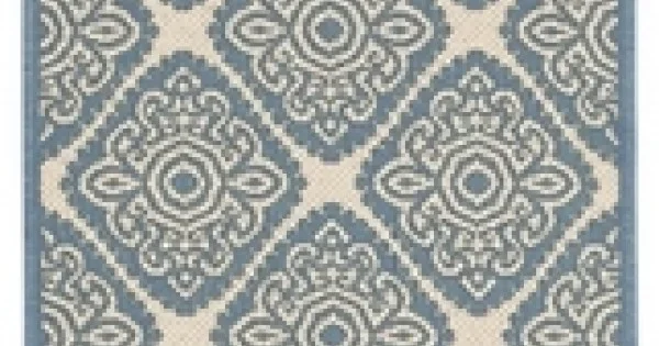 Safavieh Beach House BHS132 Cream / Blue 2′-2″ X 12′ Runner Area Rug