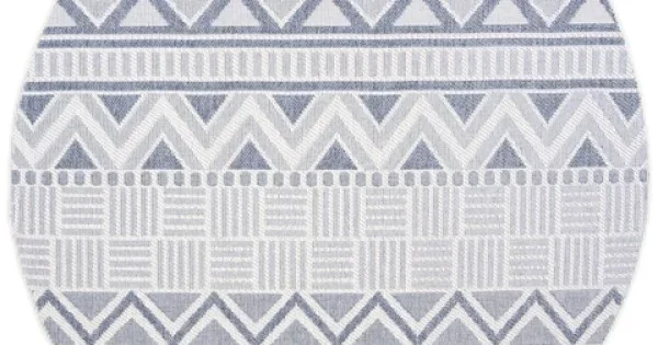 Safavieh Bermuda BMU818 Cream / Navy 8′ X 8′ Round Area Rug