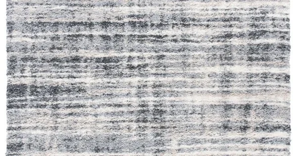 Safavieh Fontana Shag Grey / Ivory FNT856 5 ft. 3 in. X 5 ft. 3 in. Square Rug