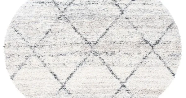 Safavieh Fontana Shag Grey / Ivory FNT886 6 ft. 7 in. X 6 ft. 7 in. Round Rug
