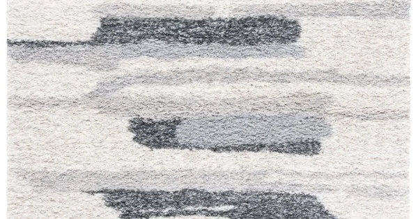 Safavieh Fontana Shag Grey / Ivory FNT890 9 ft. X 12 ft. Rectangle Rug