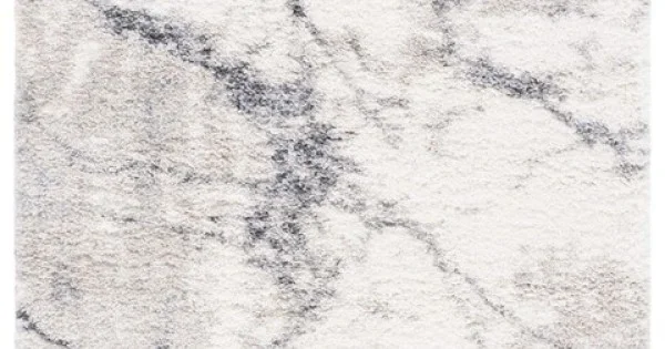 Safavieh Fontana Shag Ivory / Grey FNT834 5 ft. 3 in. X 7 ft. 6 in. Rectangle Rug