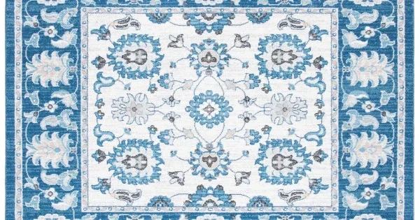 Safavieh Liberty Dark Blue / Ivory LIB750 6 ft. 7 in. X 6 ft. 7 in. Square Rug