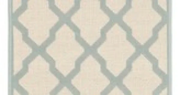 Safavieh Linden Cream / Aqua LND122 2 ft. 2 in. X 8 ft. Runner Rug