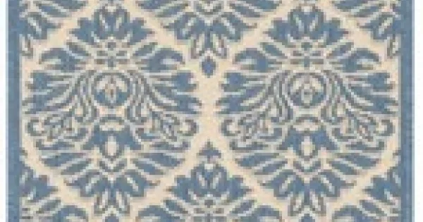 Safavieh Linden Cream / Blue LND135 2 ft. 2 in. X 8 ft. Runner Rug