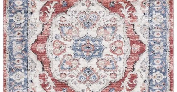 Safavieh Luna Beige / Blue Rust LUN106 4 ft. 5 in. X 6 ft. 5 in. Rectangle Rug