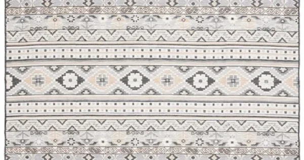 Safavieh Sunrise Grey / Beige Black SUN629 6 ft. 7 in. X 6 ft. 7 in. Square Rug