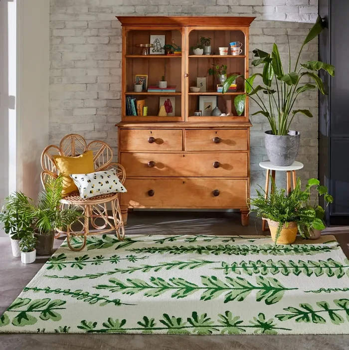 Scion Screen Printed Ferns Juniper 125907 Rug