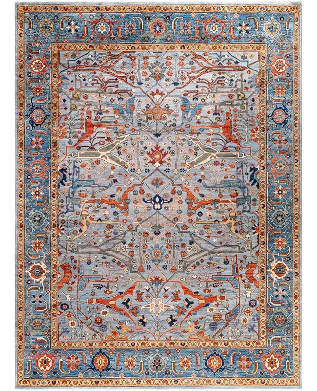 Serapi One-of-a-Kind Wool Gray Area Rug 8′ 10″ x 11′ 11″