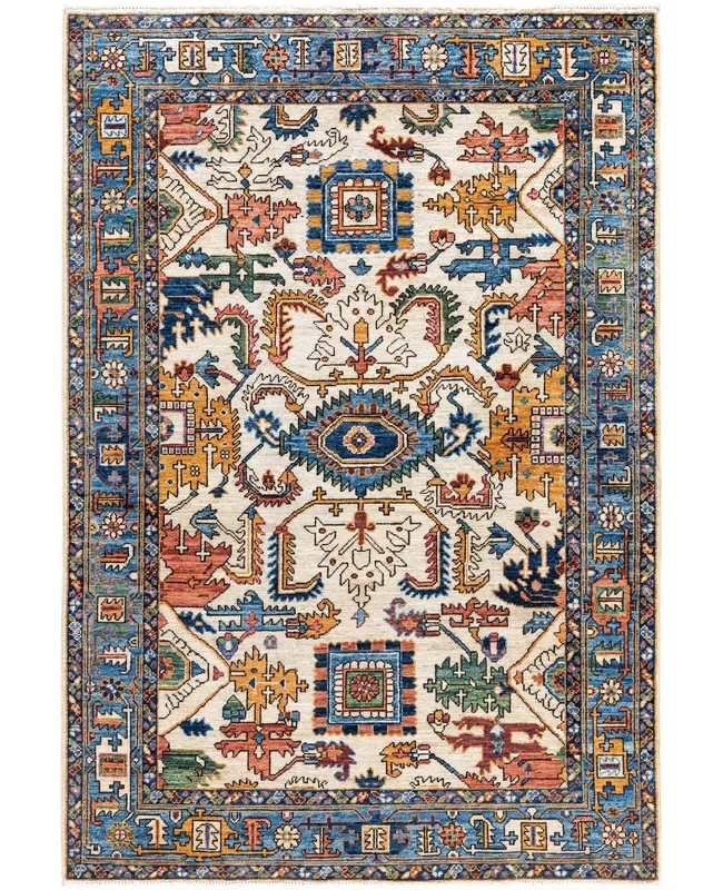 Serapi One-of-a-Kind Wool Ivory Area Rug 4′ 1″ x 6′ 0″