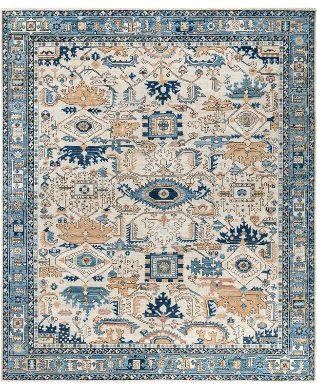 Serapi One-of-a-Kind Wool Ivory Area Rug 8′ 2″ x 9′ 9″