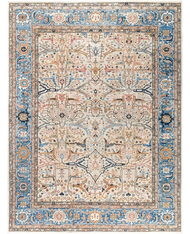 Serapi One-of-a-Kind Wool Ivory Area Rug 9′ 0″ x 11′ 11″