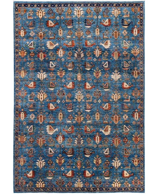 Serapi One of a kind Wool Light Blue Area Rug 6′ 2″ x 8′ 11″