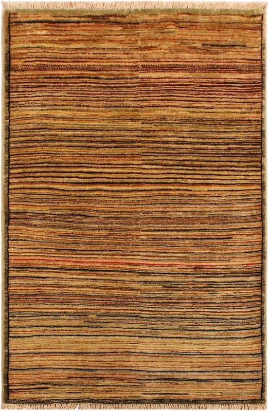 Shabby Chic Gabbeh Lida Beige/Brown Wool Rug – 2’10” x 4’9”