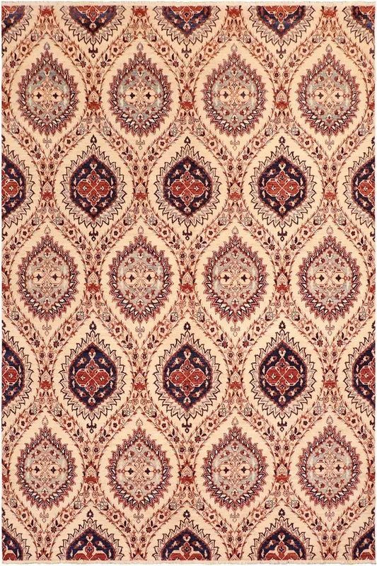 Shabby Chic Ziegler Agnus Beige/Blue Wool Rug – 8’1” x 9’10”