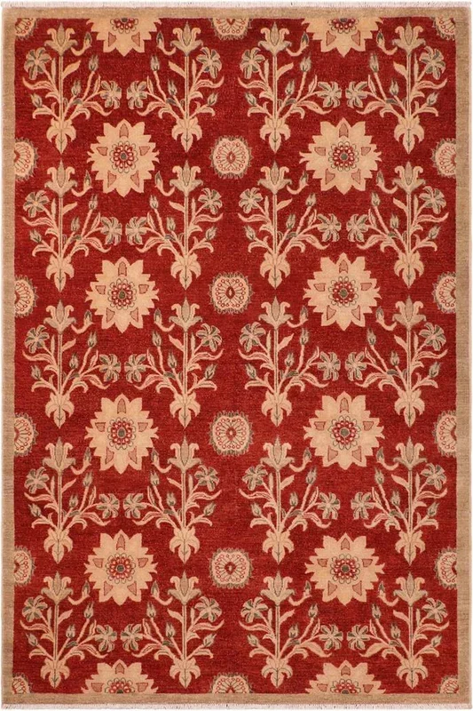 Shabby Chic Ziegler Alex Rust/Tan Wool Rug – 6’0” x 8’10”