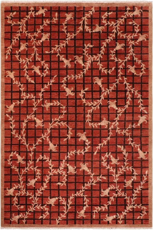 Shabby Chic Ziegler Arnita Rust/Black Wool Rug – 6’0” x 8’10”