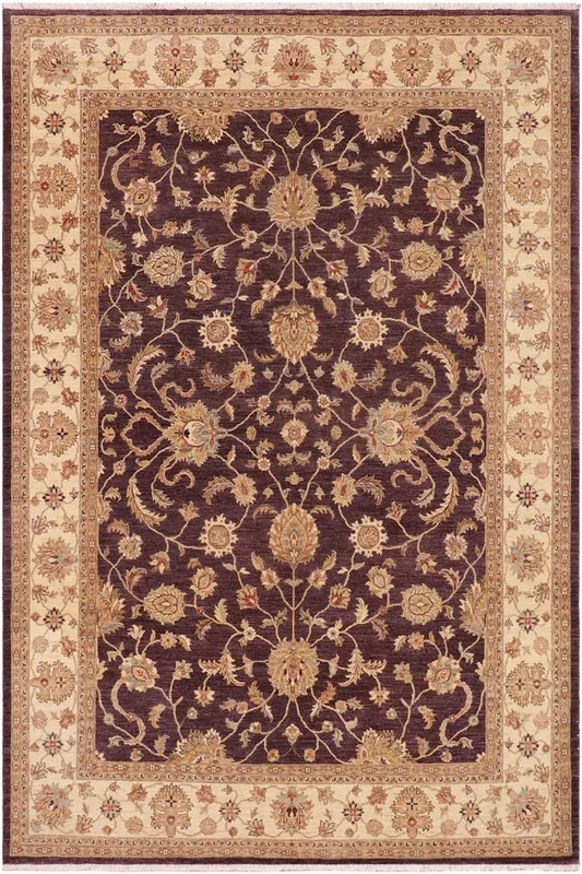 Shabby Chic Ziegler Christin Purple/Beige Wool Rug – 8’11” x 11’9”