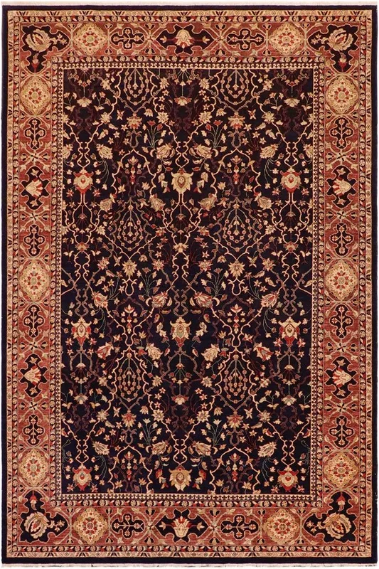 Shabby Chic Ziegler Erma Blue/Brown Wool Rug – 10’0” x 13’10”