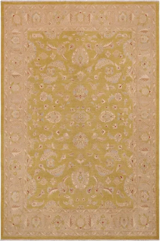 Shabby Chic Ziegler Fannie Light Green/Taupe Wool Rug – 9’1” x 11’11”