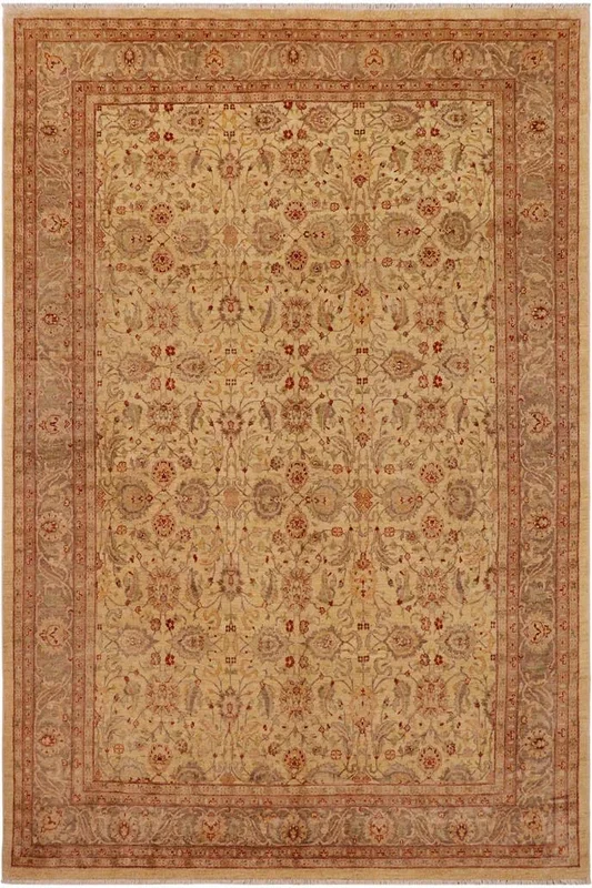 Shabby Chic Ziegler Irene Tan/Brown Wool Rug – 9’1” x 11’10”