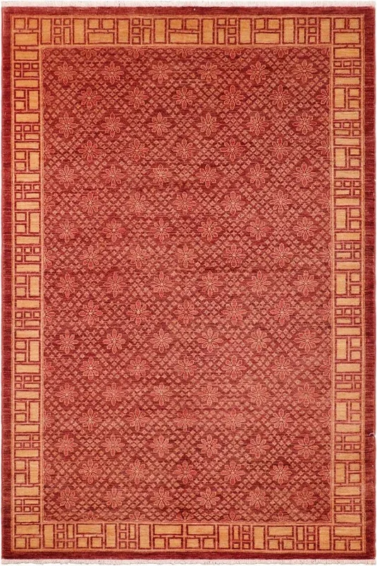 Shabby Chic Ziegler Isaura Red/Gold Wool Rug – 5’11” x 8’10”