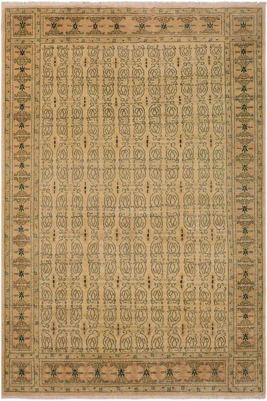 Shabby Chic Ziegler Jenine Beige/Brown Wool Rug – 9’1” x 12’5”