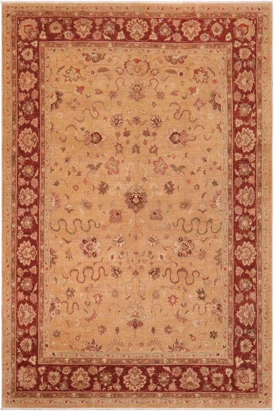 Shabby Chic Ziegler Kari Gold/Red Wool Rug – 10’2” x 14’9”