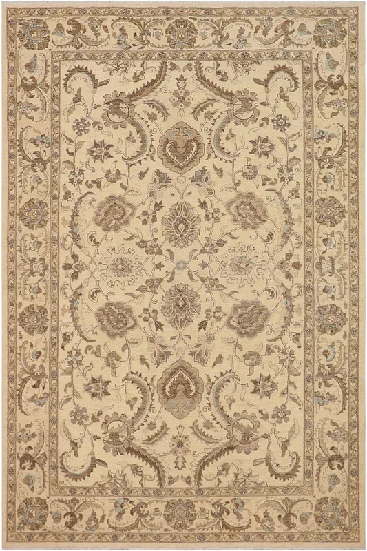 Shabby Chic Ziegler Katerine Beige/Blue Wool Rug – 8’10” x 11’9”