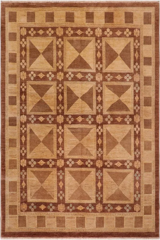 Shabby Chic Ziegler Katharin Brown/Tan Wool Rug – 7’10” x 9’10”