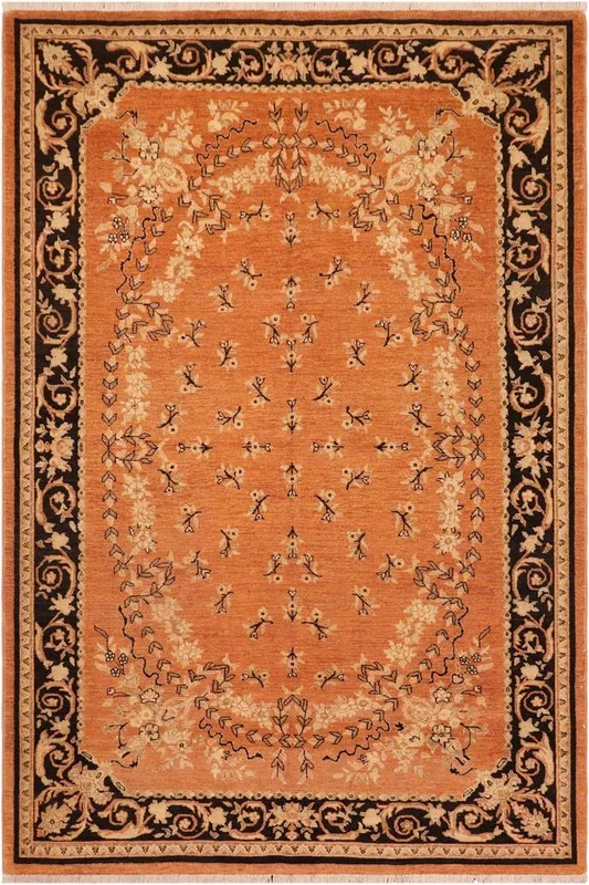 Shabby Chic Ziegler Krysta Rust/Black Wool Rug – 6’3” x 8’10”