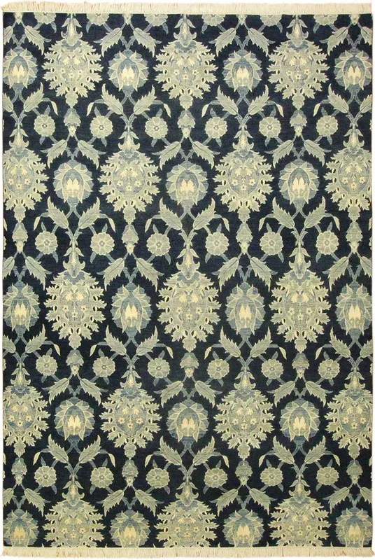 Shabby Chic Ziegler Mario Light Blue/Blue Wool&Silk Rug – 9’10” x 14’1”