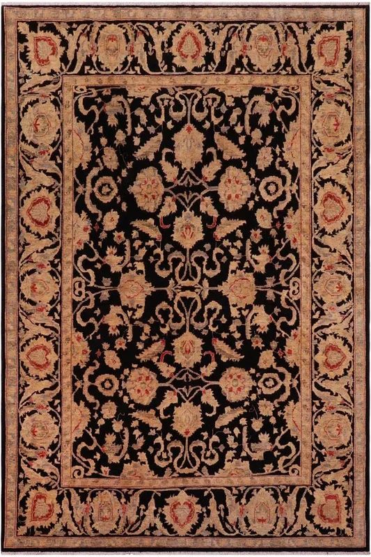 Shabby Chic Ziegler Martina Black/Black Wool Rug – 7’7” x 9’7”