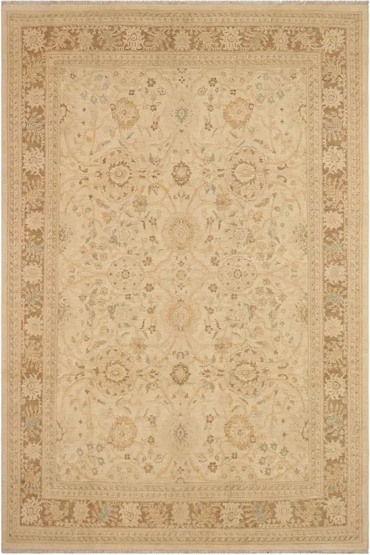 Shabby Chic Ziegler Melita Beige/Brown Wool Rug – 8’11” x 11’11”