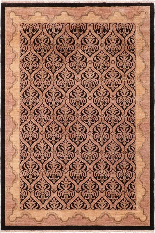 Shabby Chic Ziegler Nickole Black/Tan Wool Rug – 6’0” x 8’9”