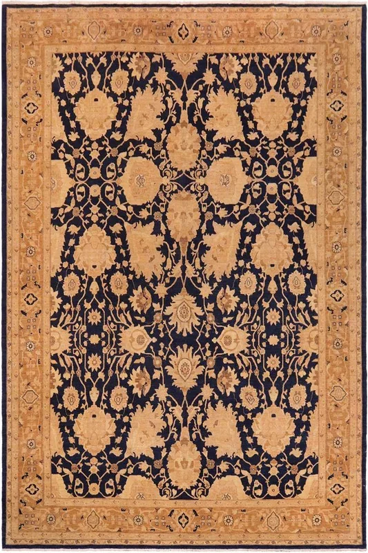 Shabby Chic Ziegler Patty Blue/Brown Wool Rug – 10’3” x 13’5”