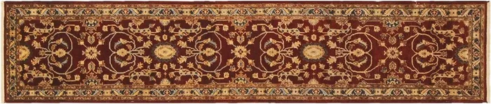 Shabby Chic Ziegler Paul Red Blue Hand-Knotted Wool Runner – 2’5” x 11’8”