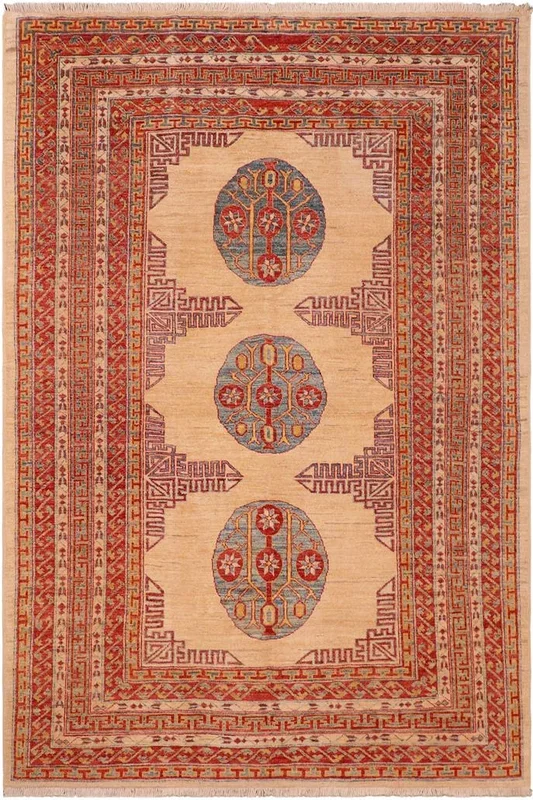 Shabby Chic Ziegler Rheba Beige/Rust Wool Rug – 6’2” x 7’10”