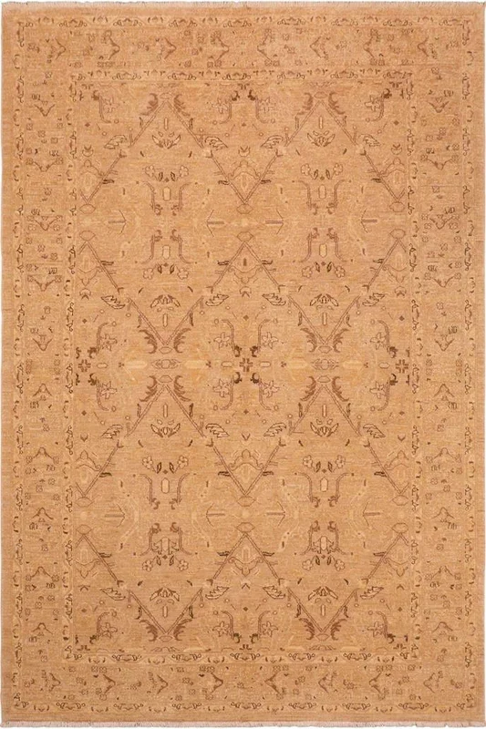 Shabby Chic Ziegler Rosaura Tan/Brown Wool Rug – 6’0” x 9’1”