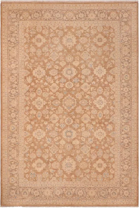 Shabby Chic Ziegler Ross Brown/Tan Wool Rug – 6’0” x 8’11”