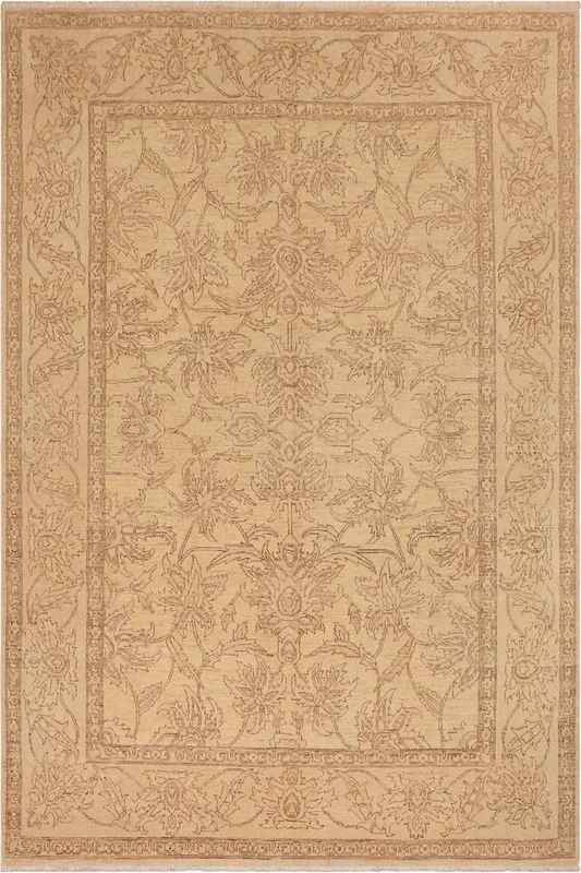Shabby Chic Ziegler Sharron Tan/Brown Wool Rug – 7’11” x 9’11”