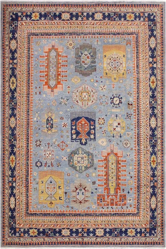 Shabby Chic Ziegler Spooner Light Blue/Tan Wool Rug – 9’0” x 12’0”