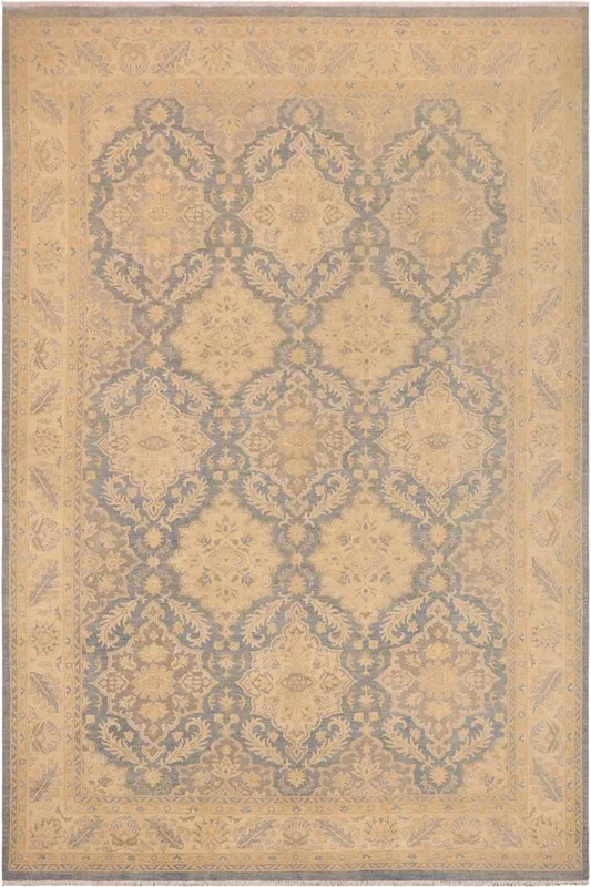 Shabby Chic Ziegler Tova Blue/Beige Wool Rug – 9’10” x 13’8”