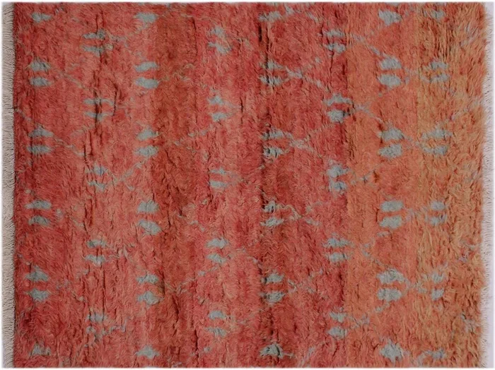 Shag Moroccan Saxton Rust/Grey Wool Rug – 4’1” x 6’2”