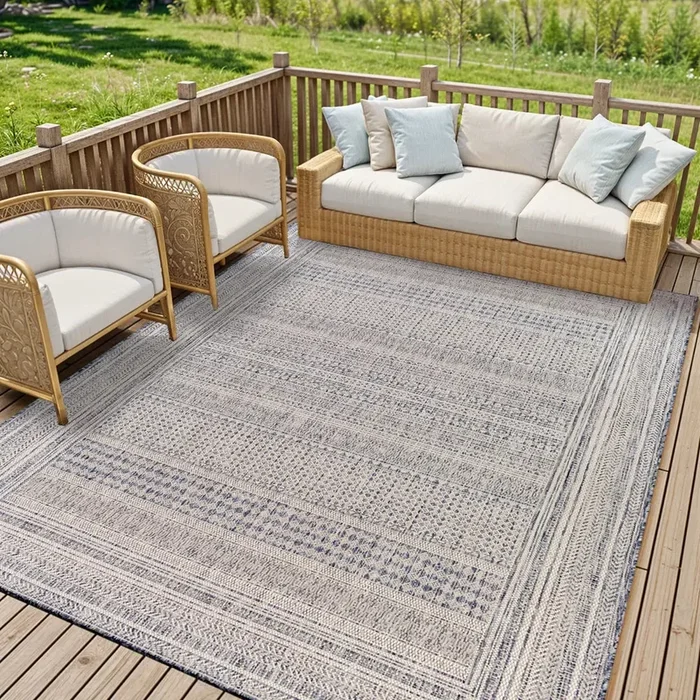 SIERRA In- & Outdoor Global Dark Blue Rug