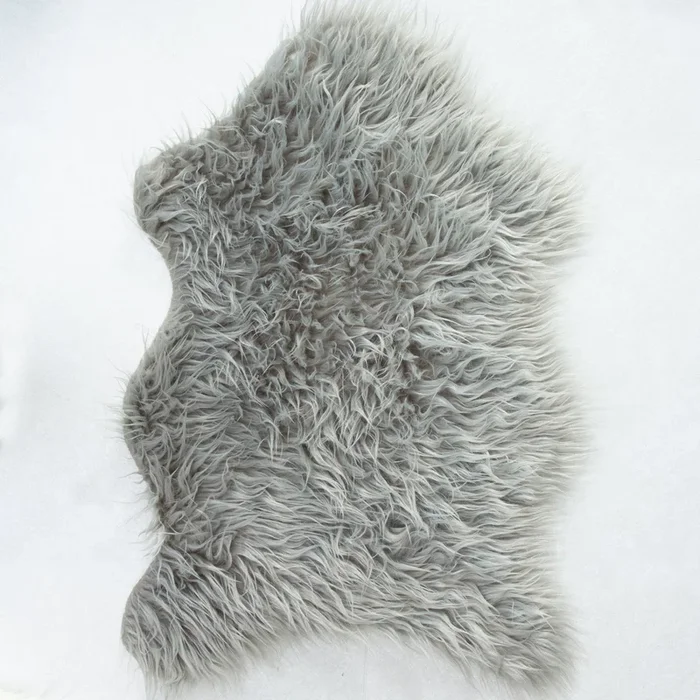 Silver Faux Fur Sheepskin