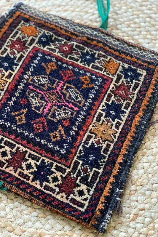 Small Persian Bag with Green Handle