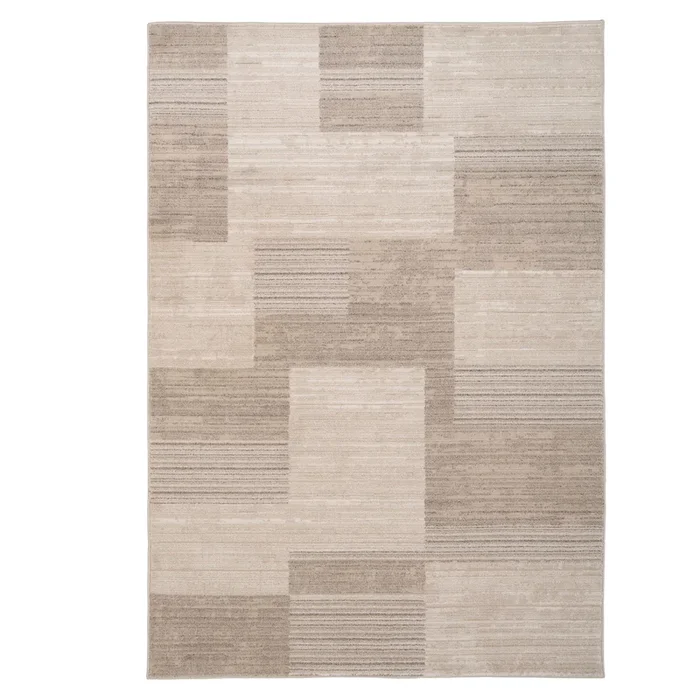 Soft Beige Block Area Rug – Felix